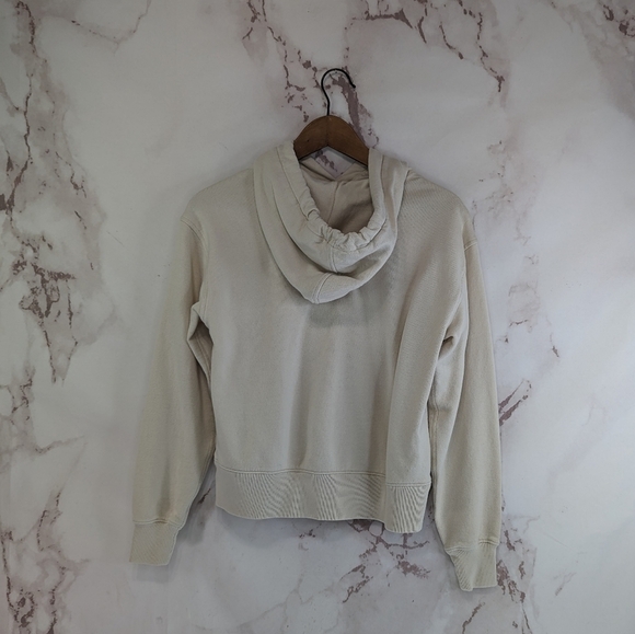 Everlane Hoodie Womens Sandstone Lightweight French Terry Pullover Sweatshirt - Picture 6 of 12